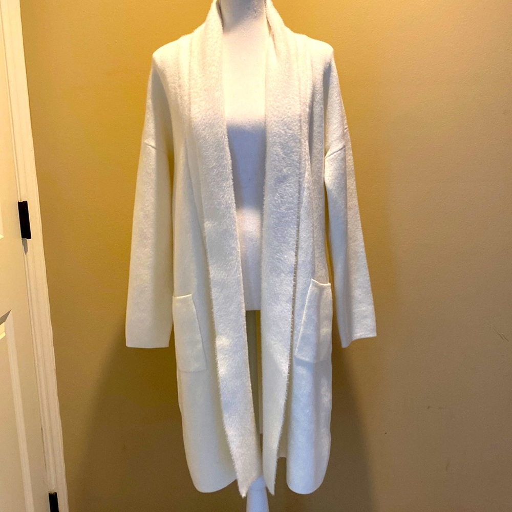 NWOT Winter White Long Sweater Cardigan
